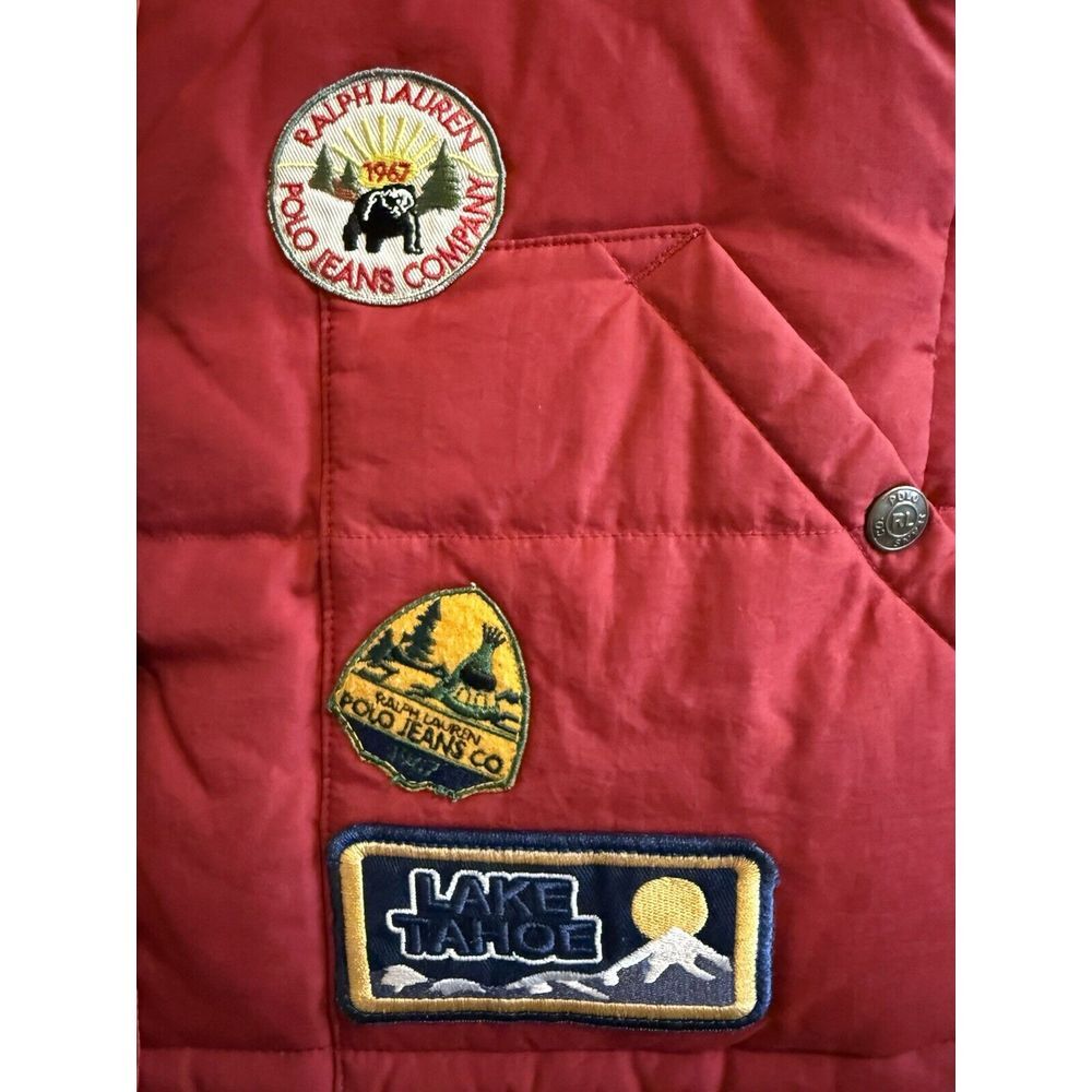 Ralph Lauren Red Quilted Patch Vest - Picture 6 of 11